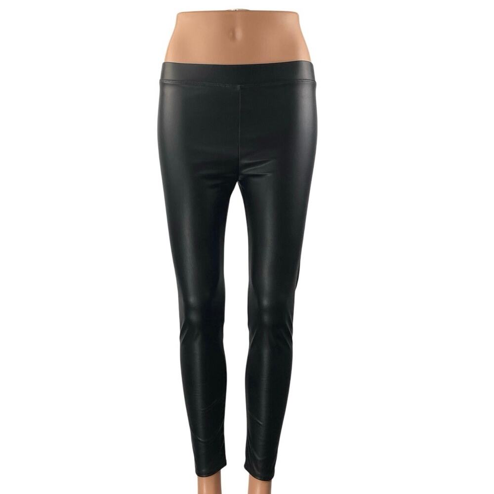 J.Crew Crewcuts Black High Waisted Faux Leather Vegan Leggings Pants Size 12